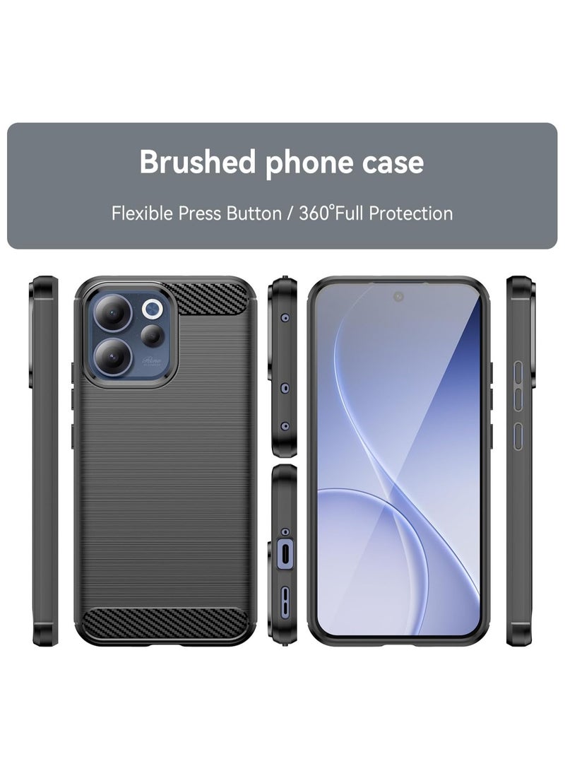 Protective case compatible with OPPO Reno15 F, featuring carbon fiber brushed texture, soft TPU silicone bumper, scratch-resistant and shockproof back cover, suitable for OPPO Reno 15F. - Image 2